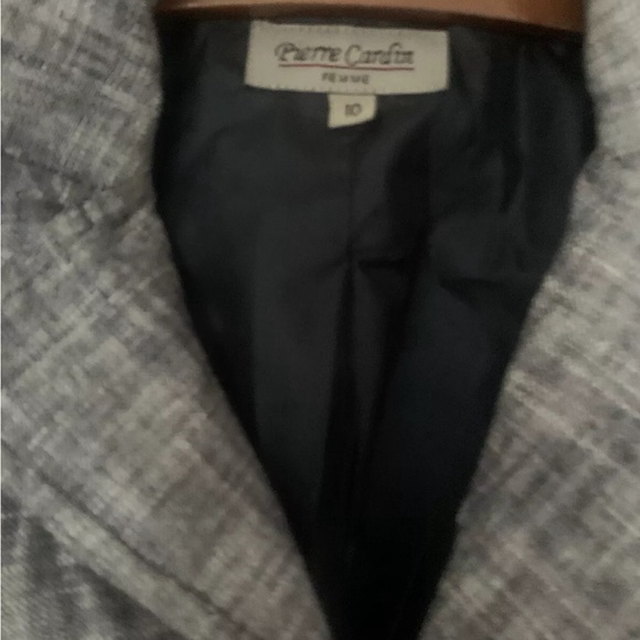 Pierre Cardin Women Blazer Jacket Linen Grey Size 10 - Picture 3 of 7